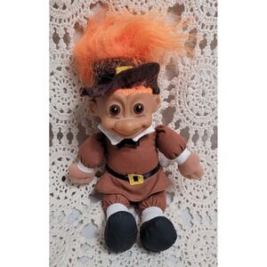 Russ Berrie Troll Kidz Thanksgiving Pilgrim Costume Soft Body 90s - 9" Tag